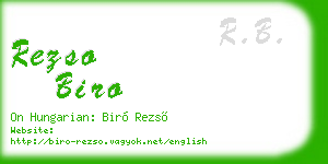 rezso biro business card